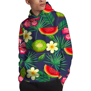 Aloha Tropical Watermelon Pattern Print Pullover Hoodie