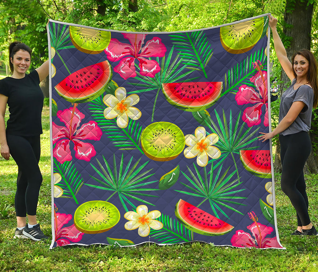 Aloha Tropical Watermelon Pattern Print Quilt