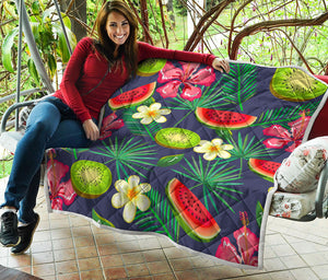 Aloha Tropical Watermelon Pattern Print Quilt