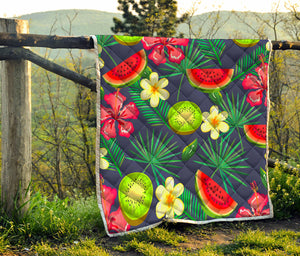 Aloha Tropical Watermelon Pattern Print Quilt