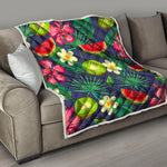 Aloha Tropical Watermelon Pattern Print Quilt