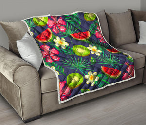 Aloha Tropical Watermelon Pattern Print Quilt