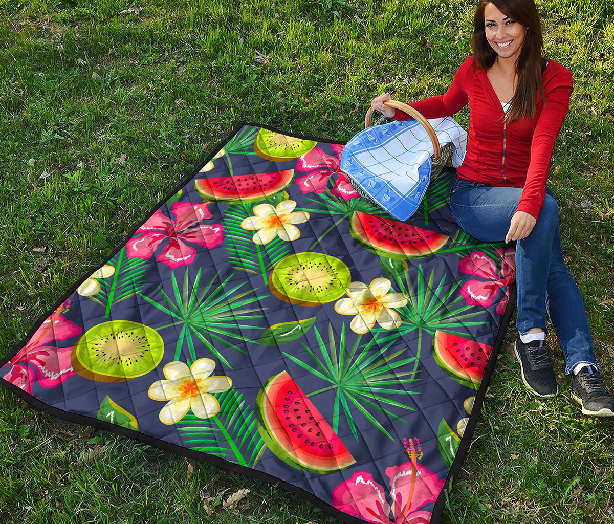 Aloha Tropical Watermelon Pattern Print Quilt