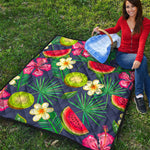 Aloha Tropical Watermelon Pattern Print Quilt