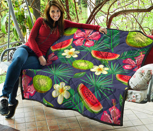 Aloha Tropical Watermelon Pattern Print Quilt