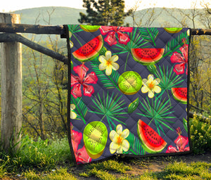 Aloha Tropical Watermelon Pattern Print Quilt