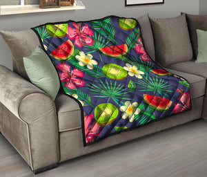 Aloha Tropical Watermelon Pattern Print Quilt