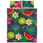 Aloha Tropical Watermelon Pattern Print Quilt Bed Set