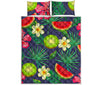 Aloha Tropical Watermelon Pattern Print Quilt Bed Set