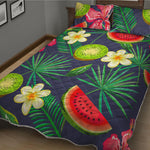 Aloha Tropical Watermelon Pattern Print Quilt Bed Set