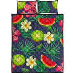 Aloha Tropical Watermelon Pattern Print Quilt Bed Set