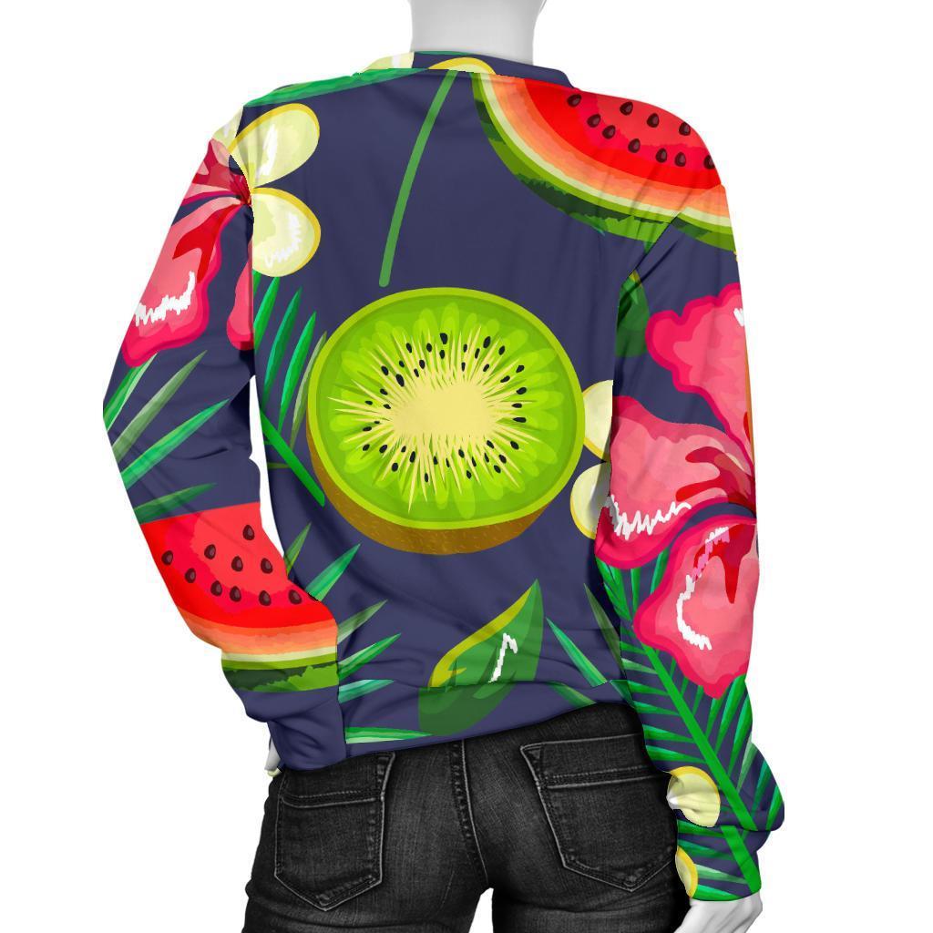 Aloha Tropical Watermelon Pattern Print Women's Crewneck Sweatshirt GearFrost
