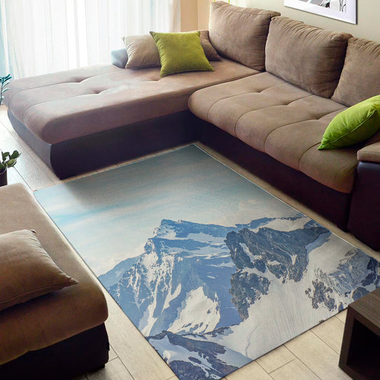 Alps Mountain Print Area Rug