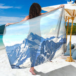 Alps Mountain Print Beach Sarong Wrap