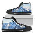 Alps Mountain Print Black High Top Sneakers