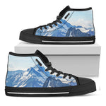 Alps Mountain Print Black High Top Shoes