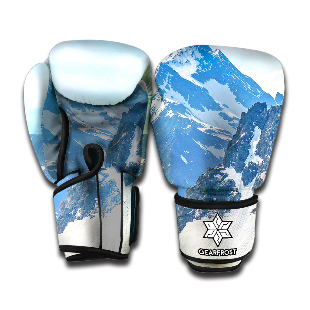 Alps Mountain Print Boxing Gloves