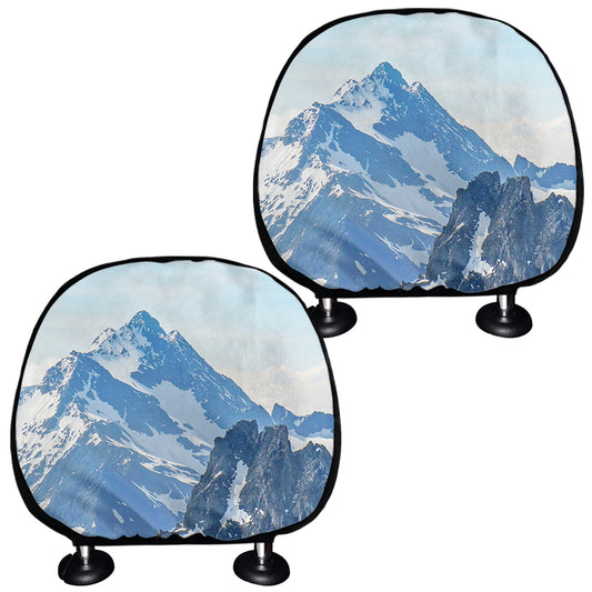 Alps Mountain Print Car Headrest Covers