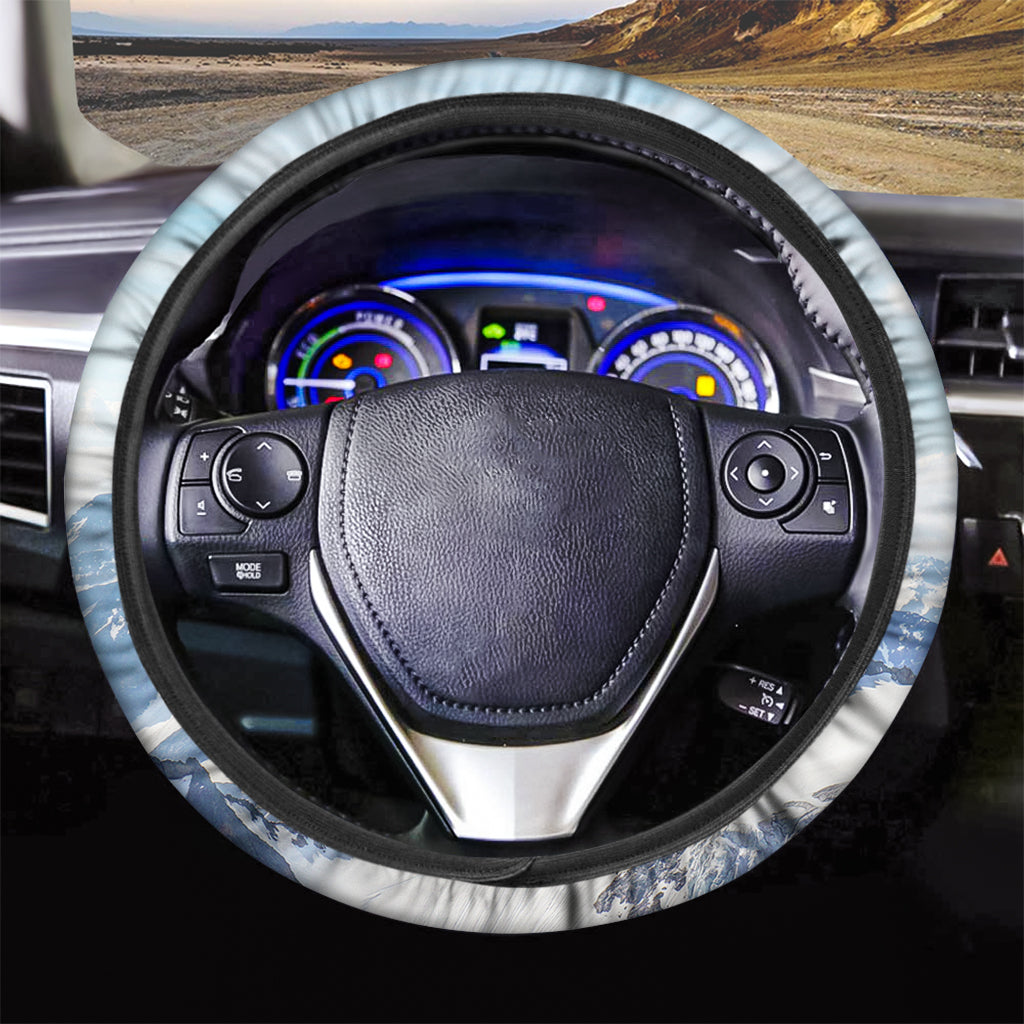 Alps Mountain Print Car Steering Wheel Cover