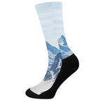 Alps Mountain Print Crew Socks