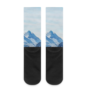 Alps Mountain Print Crew Socks