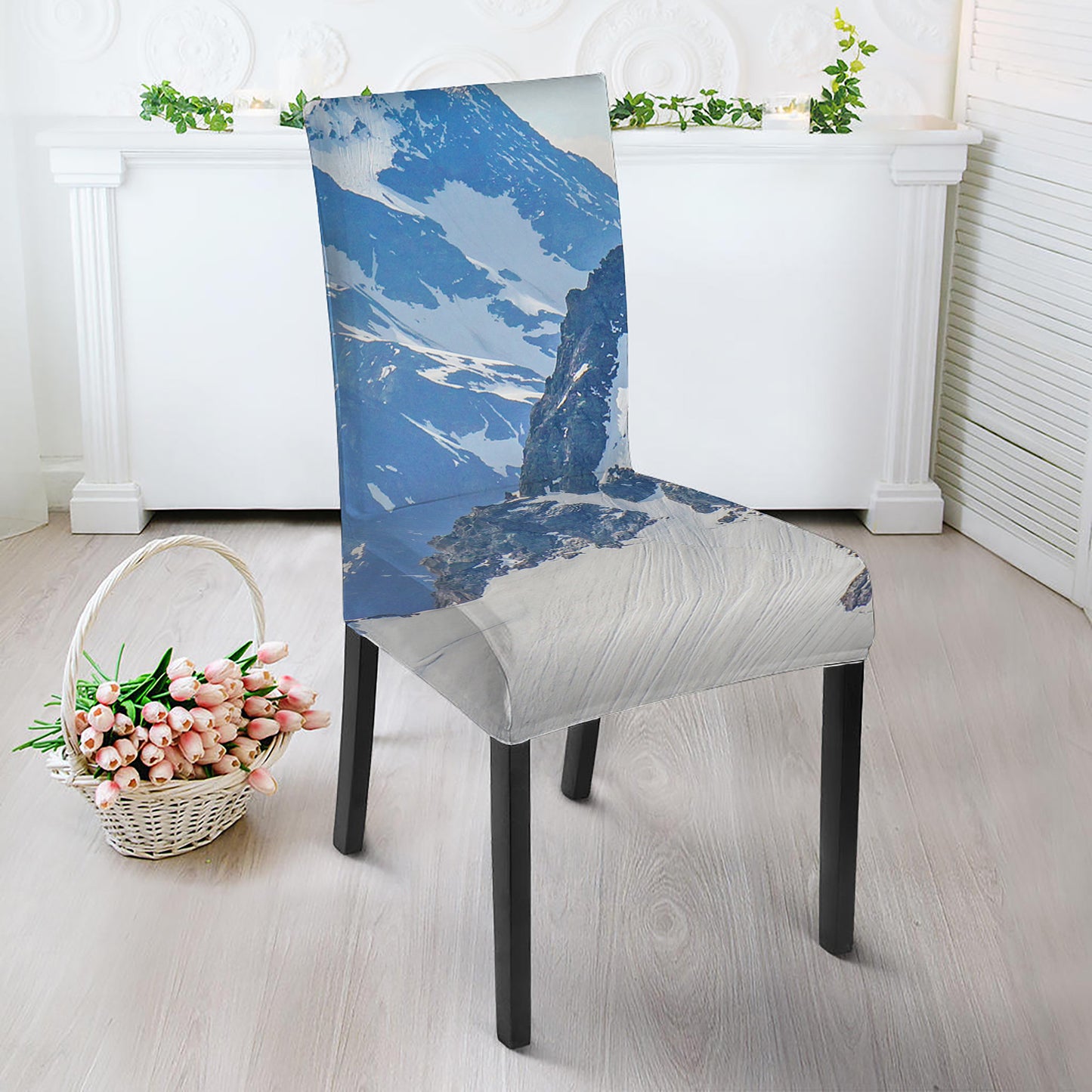 Alps Mountain Print Dining Chair Slipcover