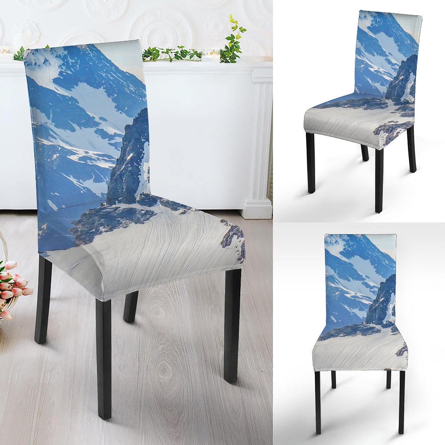 Alps Mountain Print Dining Chair Slipcover