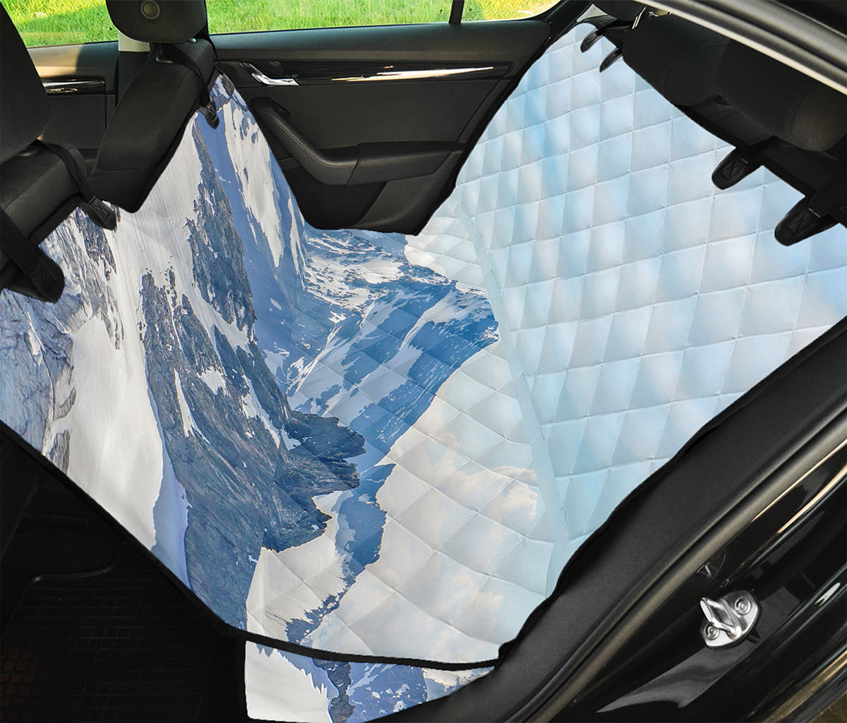 Alps Mountain Print Pet Car Back Seat Cover