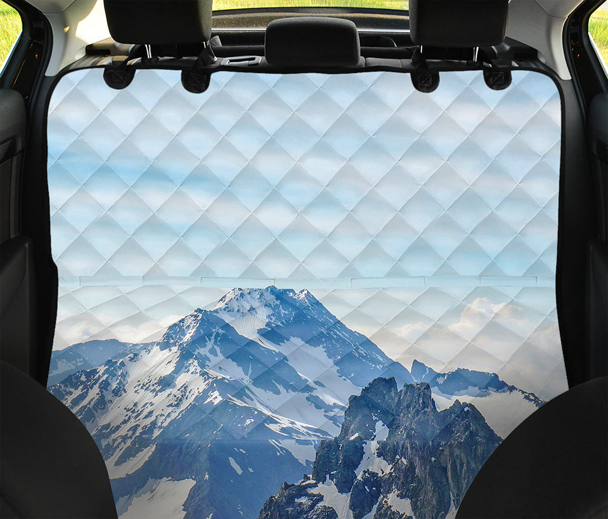 Alps Mountain Print Pet Car Back Seat Cover