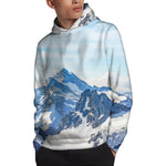 Alps Mountain Print Pullover Hoodie