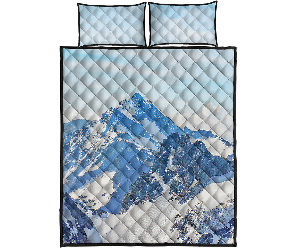 Alps Mountain Print Quilt Bed Set