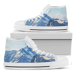 Alps Mountain Print White High Top Shoes