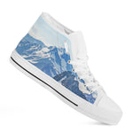 Alps Mountain Print White High Top Shoes