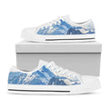 Alps Mountain Print White Low Top Sneakers