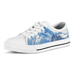 Alps Mountain Print White Low Top Shoes