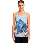 Alps Mountain Print Women's Racerback Tank Top