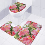 Alstroemeria Flower Print 3 Piece Bath Mat Set