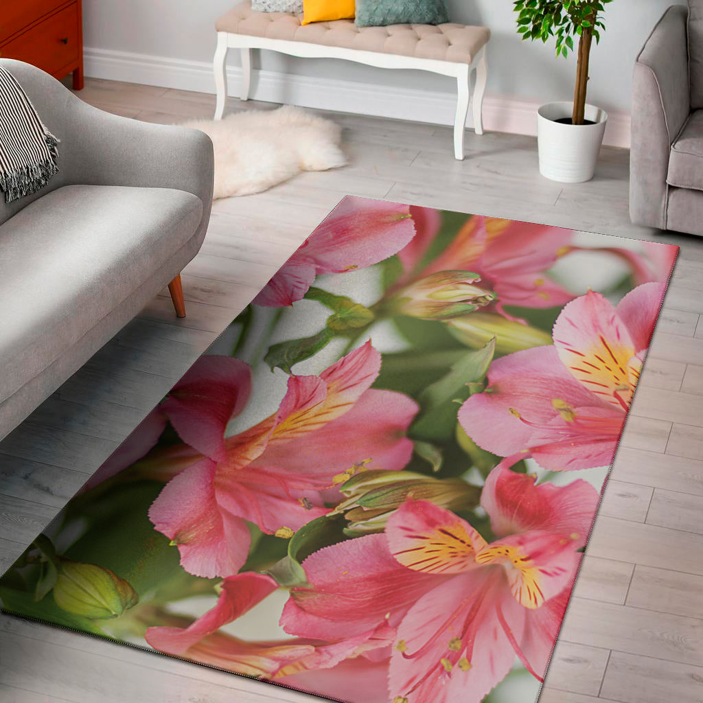 Alstroemeria Flower Print Area Rug