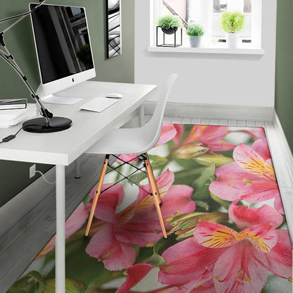 Alstroemeria Flower Print Area Rug