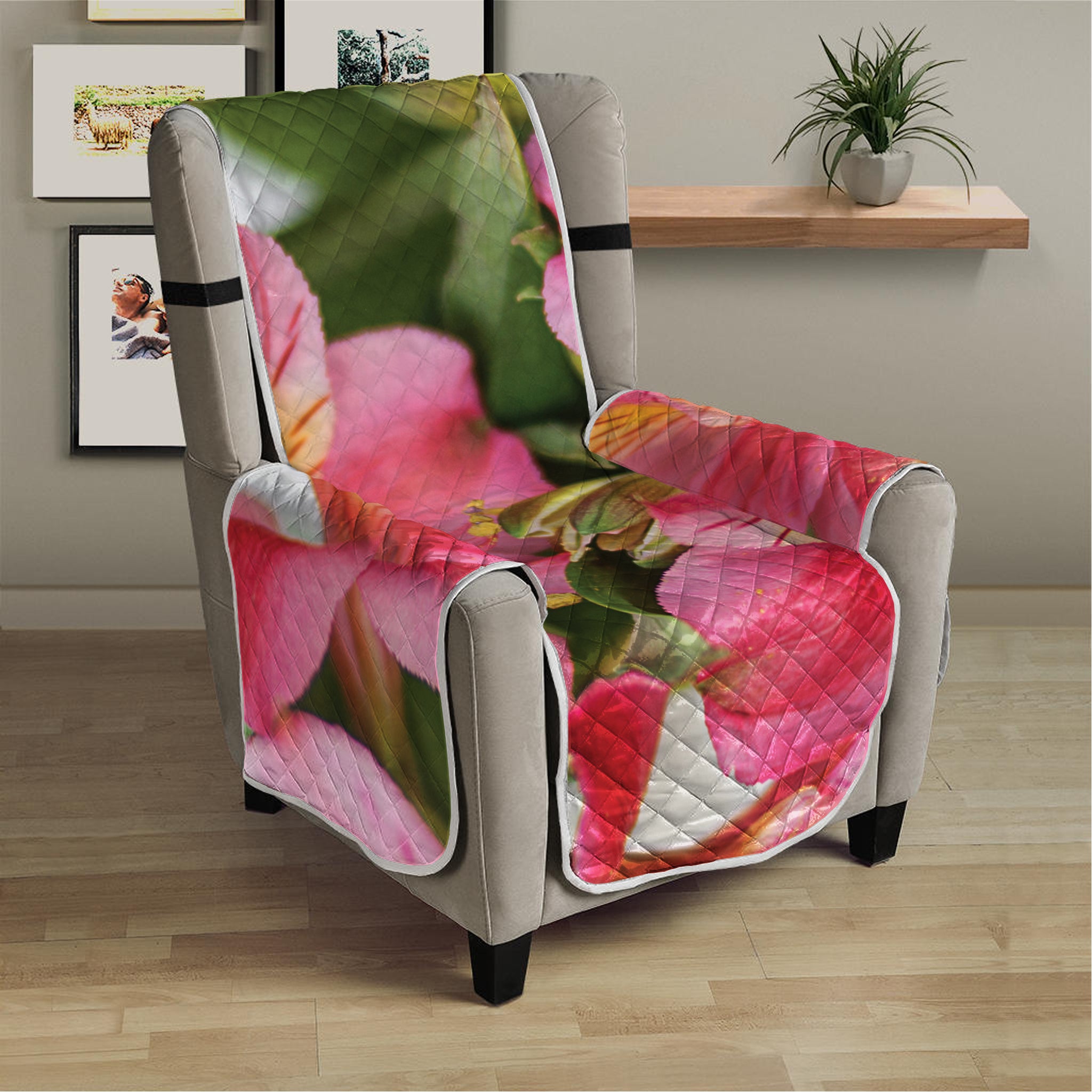 Alstroemeria Flower Print Armchair Protector