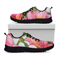 Alstroemeria Flower Print Black Running Shoes