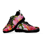 Alstroemeria Flower Print Black Sneakers