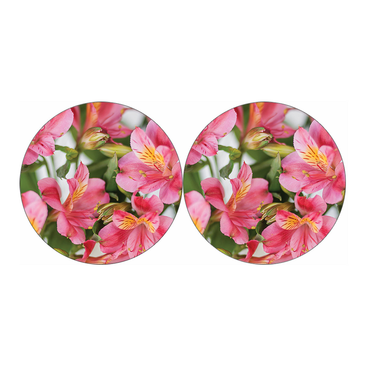 Alstroemeria Flower Print Car Coasters
