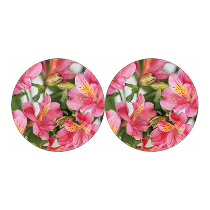 Alstroemeria Flower Print Car Coasters