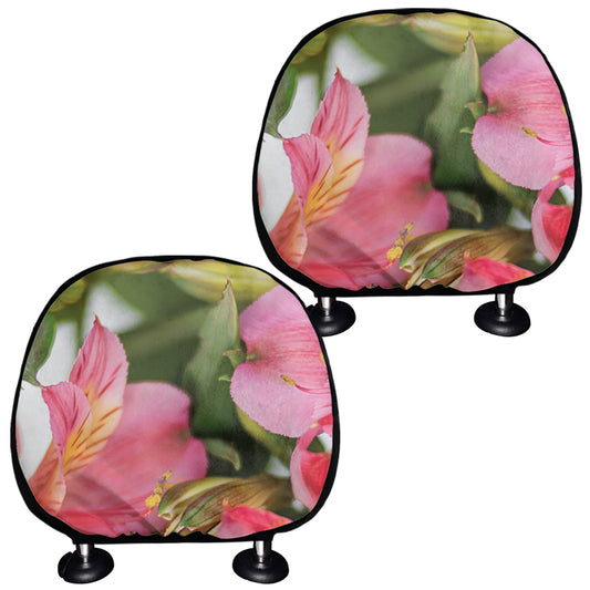 Alstroemeria Flower Print Car Headrest Covers