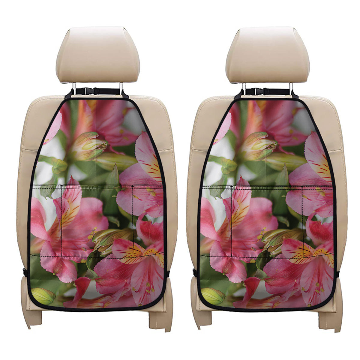 Alstroemeria Flower Print Car Seat Organizers