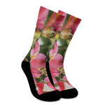 Alstroemeria Flower Print Crew Socks