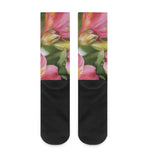 Alstroemeria Flower Print Crew Socks