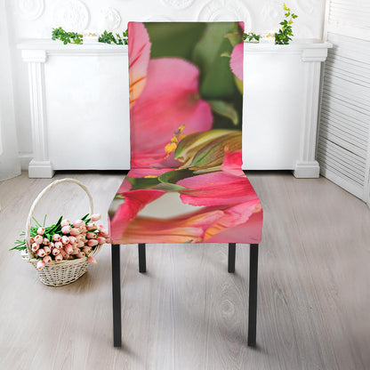 Alstroemeria Flower Print Dining Chair Slipcover