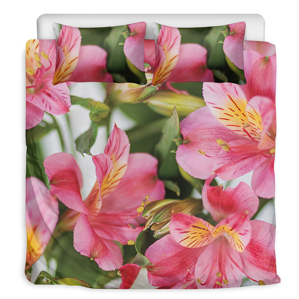 Alstroemeria Flower Print Duvet Cover Bedding Set